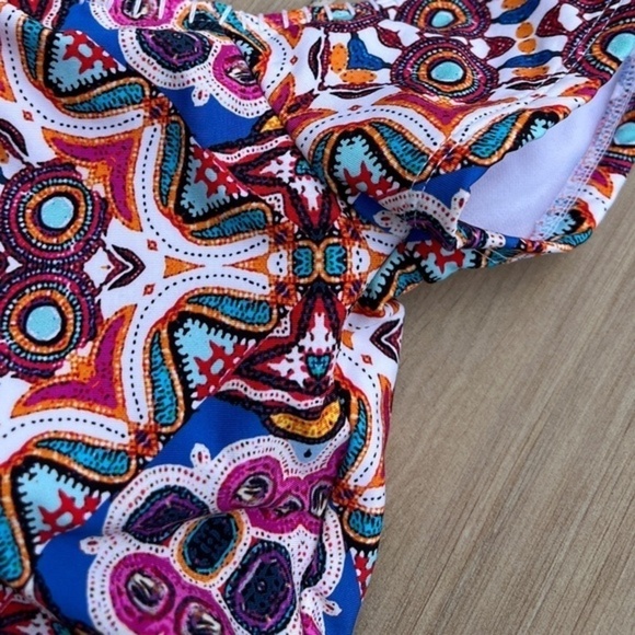 Kenneth Cole Casablanca Off The Shoulder High Neck One Piece Swimsuit Small - Picture 9 of 12